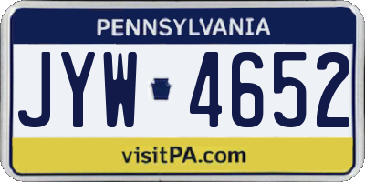 PA license plate JYW4652
