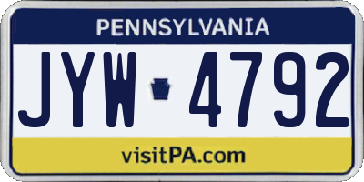 PA license plate JYW4792