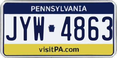 PA license plate JYW4863