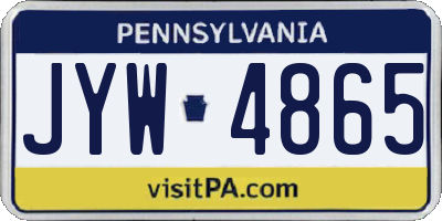 PA license plate JYW4865