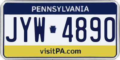 PA license plate JYW4890