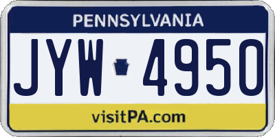 PA license plate JYW4950