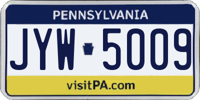 PA license plate JYW5009