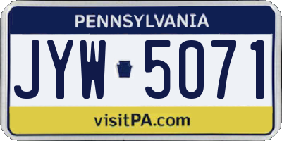 PA license plate JYW5071
