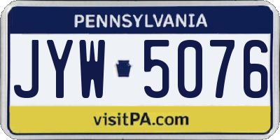 PA license plate JYW5076