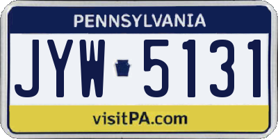 PA license plate JYW5131