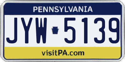 PA license plate JYW5139