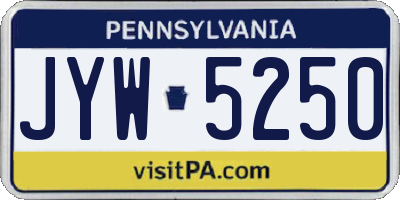PA license plate JYW5250