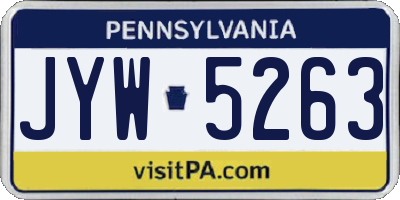 PA license plate JYW5263