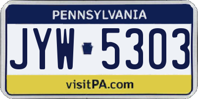 PA license plate JYW5303