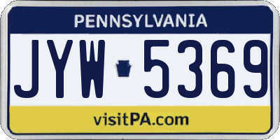 PA license plate JYW5369