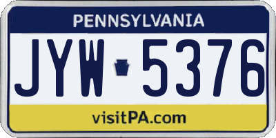 PA license plate JYW5376