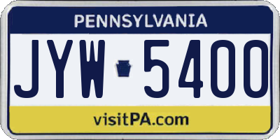 PA license plate JYW5400