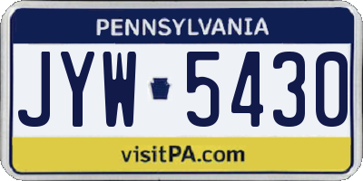 PA license plate JYW5430