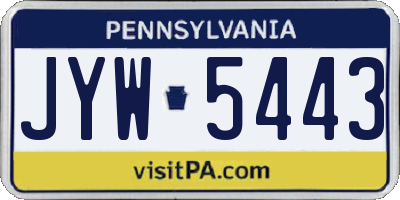 PA license plate JYW5443