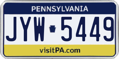 PA license plate JYW5449
