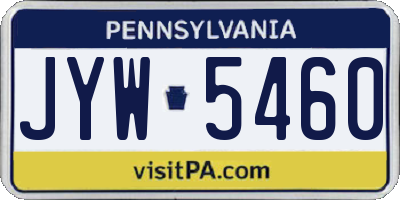 PA license plate JYW5460