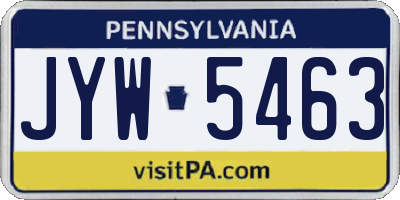 PA license plate JYW5463