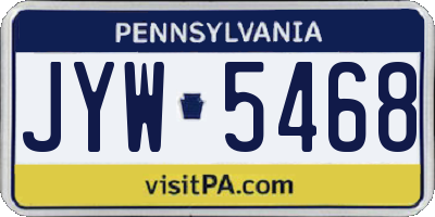 PA license plate JYW5468