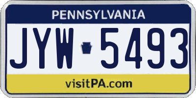 PA license plate JYW5493