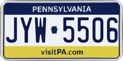 PA license plate JYW5506