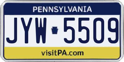 PA license plate JYW5509