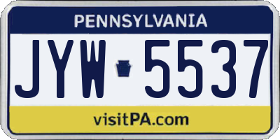 PA license plate JYW5537