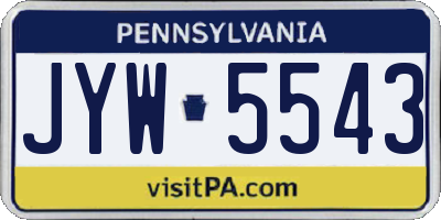 PA license plate JYW5543