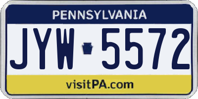 PA license plate JYW5572