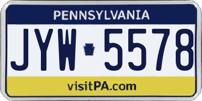 PA license plate JYW5578