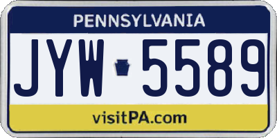 PA license plate JYW5589