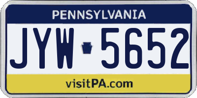 PA license plate JYW5652
