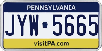PA license plate JYW5665