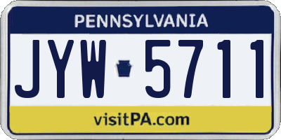 PA license plate JYW5711