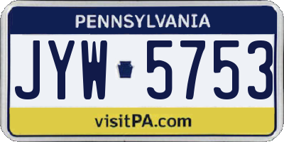 PA license plate JYW5753