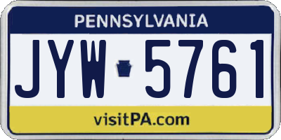 PA license plate JYW5761