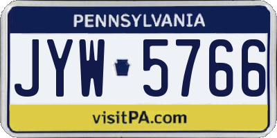 PA license plate JYW5766