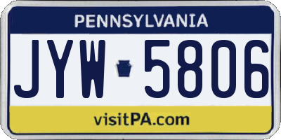 PA license plate JYW5806