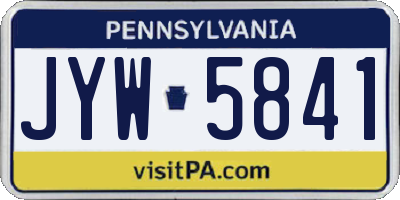 PA license plate JYW5841