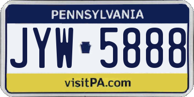 PA license plate JYW5888