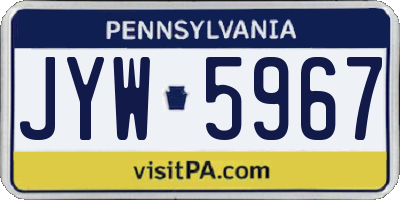 PA license plate JYW5967