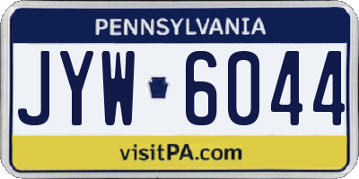 PA license plate JYW6044