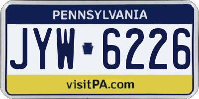 PA license plate JYW6226