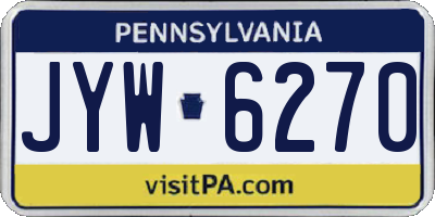 PA license plate JYW6270
