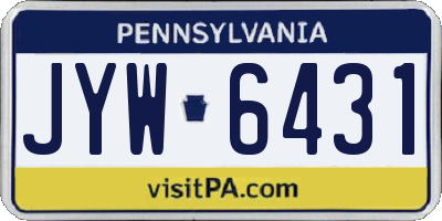 PA license plate JYW6431