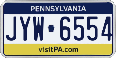 PA license plate JYW6554