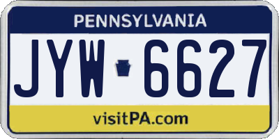 PA license plate JYW6627