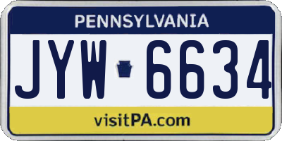 PA license plate JYW6634
