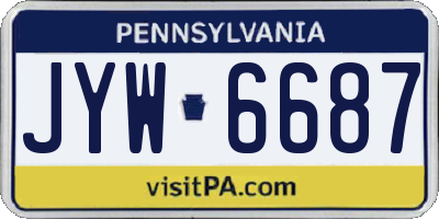 PA license plate JYW6687