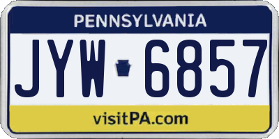 PA license plate JYW6857